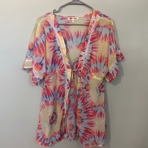 Tie dye swim coverup